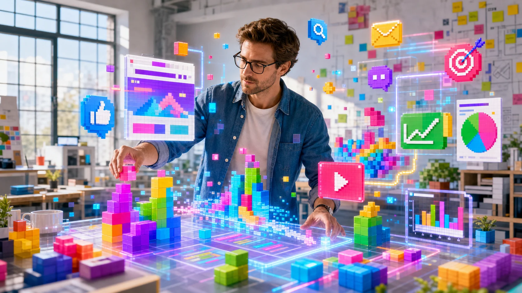 Real creative strategist working with digital campaign elements