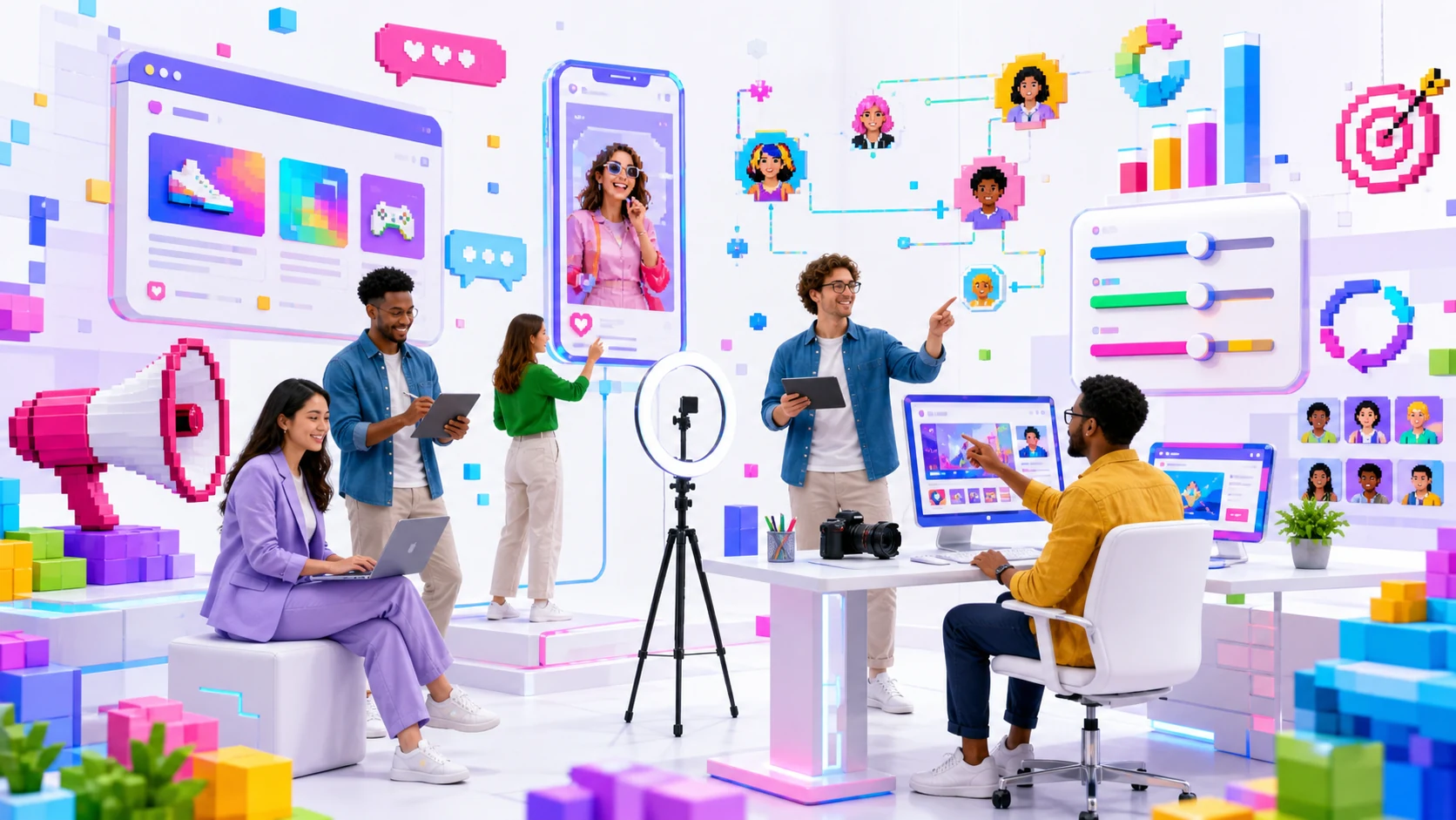Paid social digital world visual example