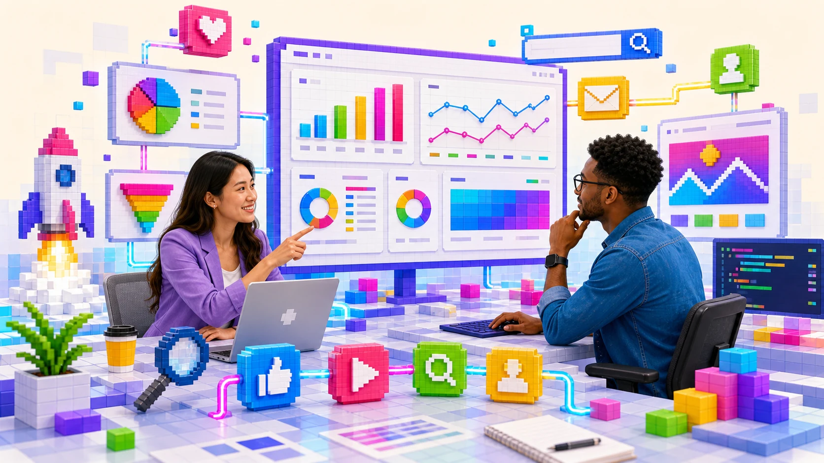 Performance marketing digital world visual example