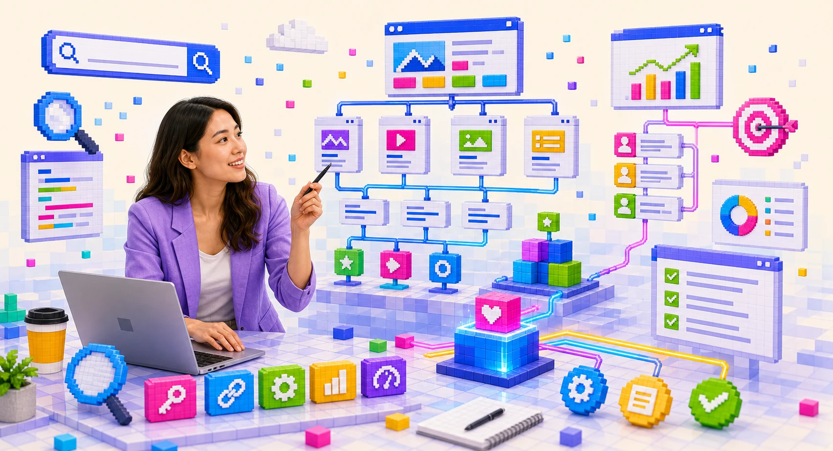 SEO strategy digital world visual example