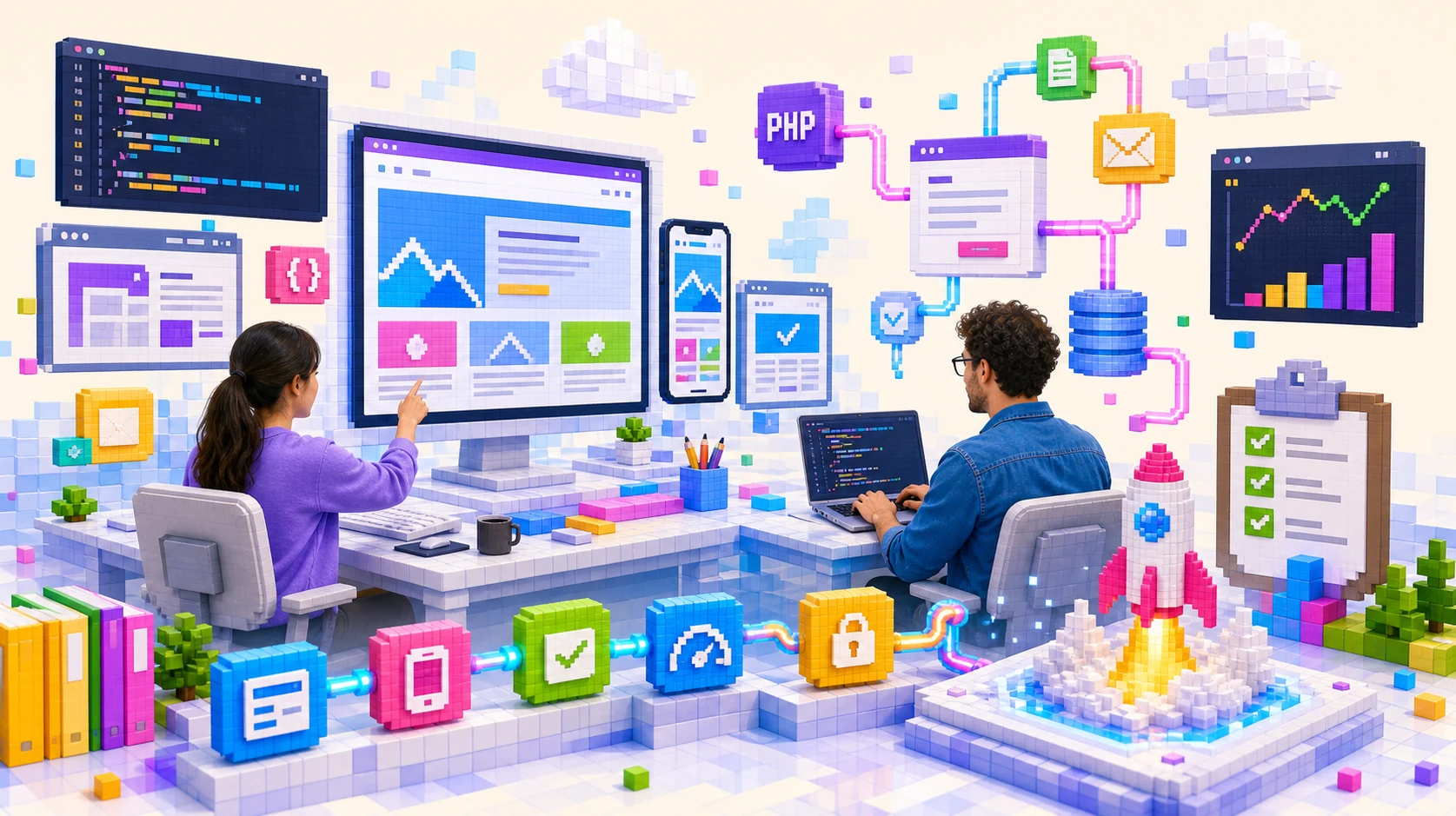 Website development digital world visual example